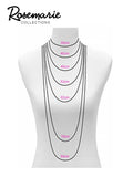 Women's Extra Long Metallic Silver Tone and Turquoise Beaded Statement Necklace and Earrings Jewelry Gift Set â‚¬¦