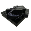 Adjustable Fashion Rhinestone and Petite Black Rose Wrap Bangle Bracelet