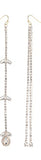 Stunning Extra Long Crystal Rhinestone Mismatched Strands Shoulder Duster Earrings, 5.75