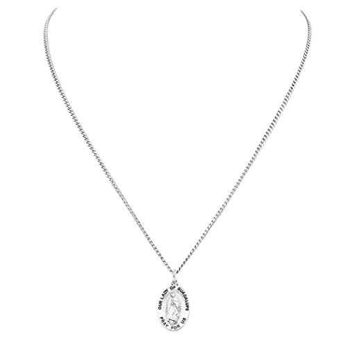 Rosemarie's Religious Gifts Our Lady Of Guadalupe Pray For Us Medal Pendant Necklace 18"