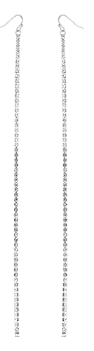 Stunning Extra Long Crystal Rhinestone Strand Shoulder Duster Earrings, 7.75" (Silver Tone)