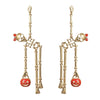 Spooktacular Dancing Skeletons Halloween Earrings (Gold Tone)