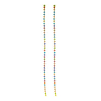Crystal Rhinestone Extra Long Strand Shoulder Duster Drop Earrings, 2.5mm, 5" (Multicolored Crystal Gold Tone/Single Strand)