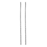 Crystal Rhinestone Extra Long Strand Shoulder Duster Drop Earrings (Clear Crystal Hematite Single Strand, 2.5mm, 5")
