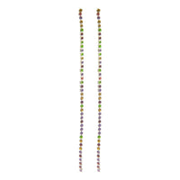 Crystal Rhinestone Extra Long Strand Shoulder Duster Drop Earrings (Multicolored Crystal Silver Tone/Single Strand)