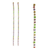 Crystal Rhinestone Extra Long Strand Shoulder Duster Drop Earrings (2.5mm, 5", Single Strand Multicolored Crystal Silver Tone)