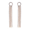 Rosemarie Collections Women's Crystal Rhinestone Cascading Extra Long Fringe Drop Earrings, 4" (Gold Tone)