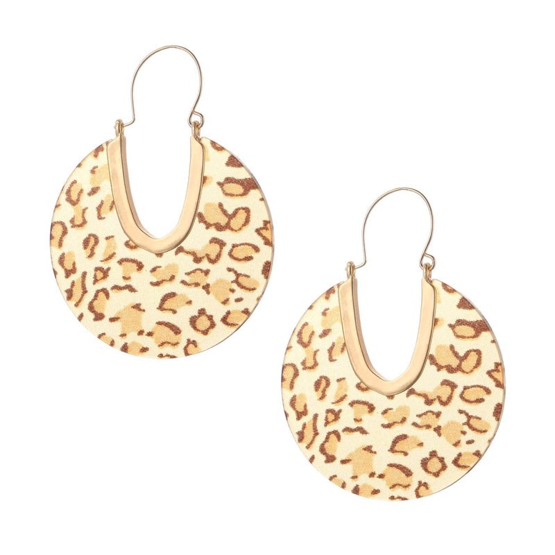 Women's Lucite Solid Disc U Hoop Dangle Earrings (Leopard Spots Earrings Only)