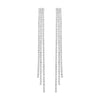 Stunning Crystal Rhinestone Triple Strand Shoulder Duster Hypoallergenic Post Earrings, 3.5"