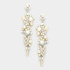 Crystal Rhinestone Bubble Dangle Statement Earrings 3.25 Inches (Aurora Borealis Silver Tone)