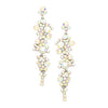 Crystal Rhinestone Bubble Dangle Statement Earrings 3.25 Inches (Aurora Borealis Silver Tone)
