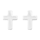 Petite Cross Religious Stud Earrings (Silver Dipped)