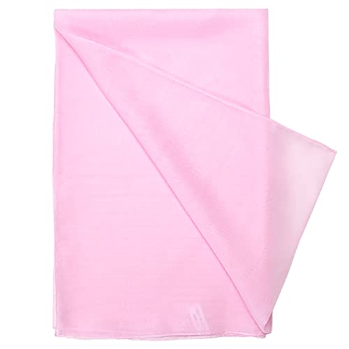 Lightweight Pink Ribbon Breast Cancer Awareness Fashion Scarf, 60" (Sheer Solid Light Pink)