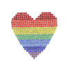 Stunning Rainbow Crystal Rhinestone Heart Brooch Pin, 2.25"