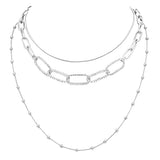 Chic Polished Multi-Strand Metal Links Chain Necklace, 21