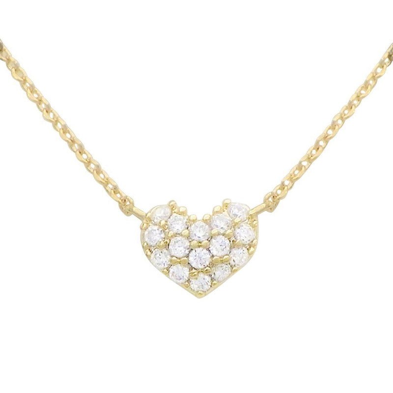 Dainty Petite Crystal Heart Pendant Necklace (14K Gold Dipped)
