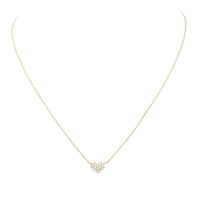 Dainty Petite Crystal Heart Pendant Necklace (14K Gold Dipped)