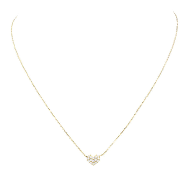 Dainty Petite Crystal Heart Pendant Necklace (14K Gold Dipped)