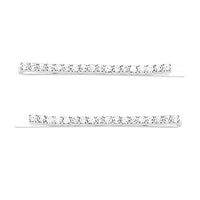 Rosemarie Collections Women's Crystal Rhinestone Sparkle Hair Clip Bobby Pins (Small Clear Crystal Silver Tone)
