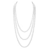 Glass Faux Pearl Knotted Simulated Long Pearl Necklace (8mm, 96", White)