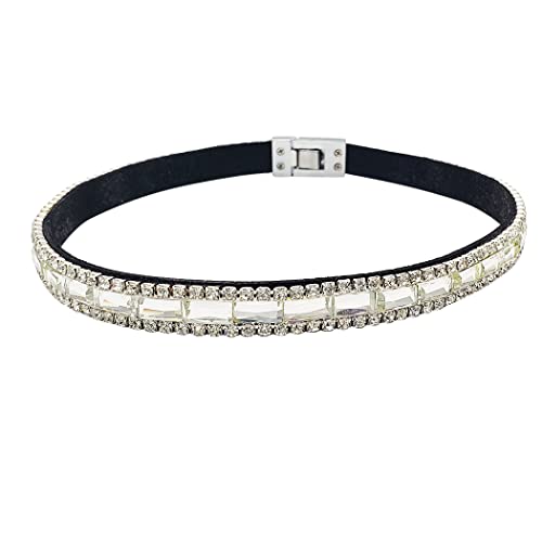 Stunning Baguette Crystal Double Wrap Magnetic Clasp Bracelet, 14.5" Clear