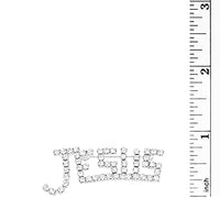 Unique Silver Tone Religious Crystal Jesus Brooch, 1.75"