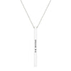 Women's Vertical Bar Pendant Motivational Necklace "Dream Big" (Silver Tone)18" to 20"