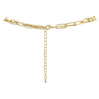 Chic Polished Interwind Double Strand Paperclip Chain Necklace, 18"+3" Extender (Gold Tone)