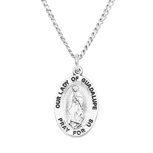 Rosemarie's Religious Gifts Our Lady Of Guadalupe Pray For Us Medal Pendant Necklace 18"