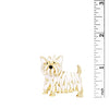 Pawsome Westie Gold Tone Enamel Puppy Dog Brooch, 1.5"