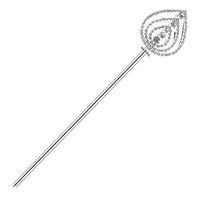 Rosemarie Collections Stunning And Magical Crystal Rhinestone Royal Scepter Fairy Princess Costume Wands (Triple Arrow Silver Tone 15.5")