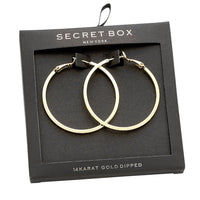 Stylish Classic Hoop Earring With A Hinged Back (14K Gold Dipped)