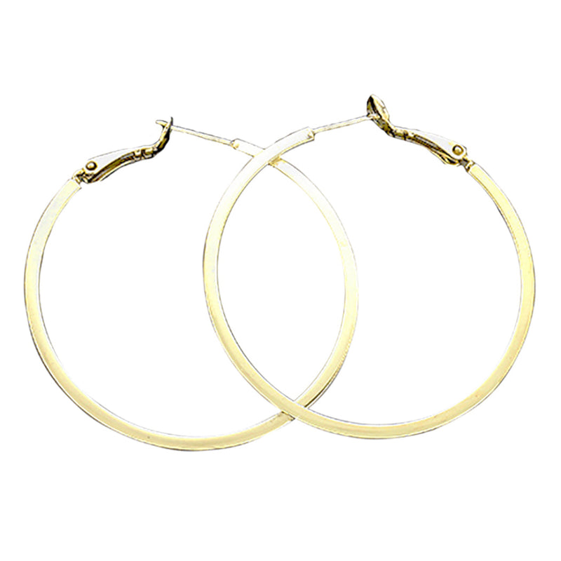 Stylish Classic Hoop Earring With A Hinged Back (14K Gold Dipped)