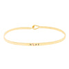 Pink Ribbon Breast Cancer Awareness Inspirational Thin Hook Bracelet, 7.25" (HOPE Gold Tone)