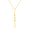 Pink Ribbon Vertical Bar Pendant Necklace Stay Strong (Gold Color)