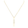 Pink Ribbon Vertical Bar Pendant Necklace Stay Strong (Gold Color)