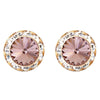 Timeless Classic Hypoallergenic Post Back Halo Earrings Made With Swarovski Crystals, 15mm-20mm (20mm, Vintage Rose Gold Tone)