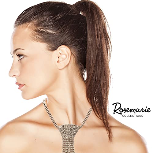 Stunning Crystal Rhinestone Necktie Necklace 18 3 Extender Gold To Rosemarie Collections