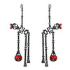 Spooktacular Dancing Skeletons Halloween Earrings (Hematite Tone)