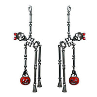 Spooktacular Dancing Skeletons Halloween Earrings (Hematite Tone)