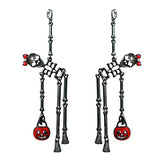Spooktacular Dancing Skeletons Halloween Earrings (Hematite Tone)