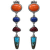 Rosemarie & Jubalee Women's Cowgirl Chic Colorful Western Style Semi Precious Natural Howlite Stone Dangle Post Earrings, 3.25"
