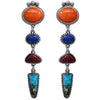 Rosemarie & Jubalee Women's Cowgirl Chic Colorful Western Style Semi Precious Natural Howlite Stone Dangle Post Earrings, 3.25"