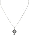 Stunning Sterling Silver Castledermot Celtic Cross Pendant Necklace (24 Inch Curb Chain)