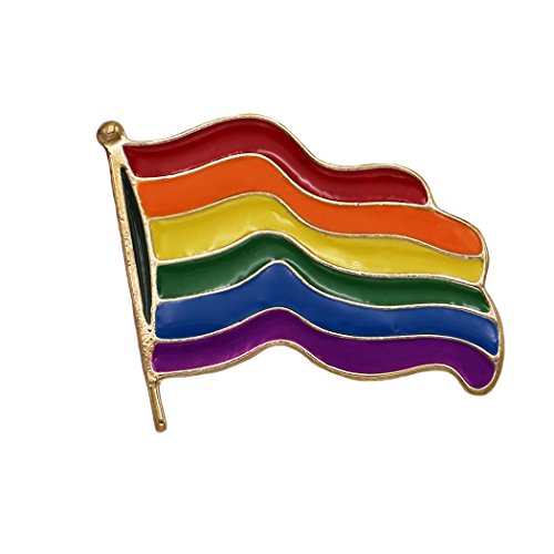 Vibrant Enamel Coated Gay Pride Rainbow Flag Trading Pin, 1.5"