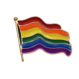 Vibrant Enamel Coated Gay Pride Rainbow Flag Trading Pin, 1.5