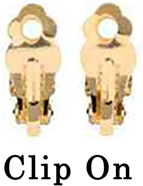 Chic Long Statement Chunky Nugget Textured Metal Clip On Style Earrings, 3.25" (Polished Gold Tone)