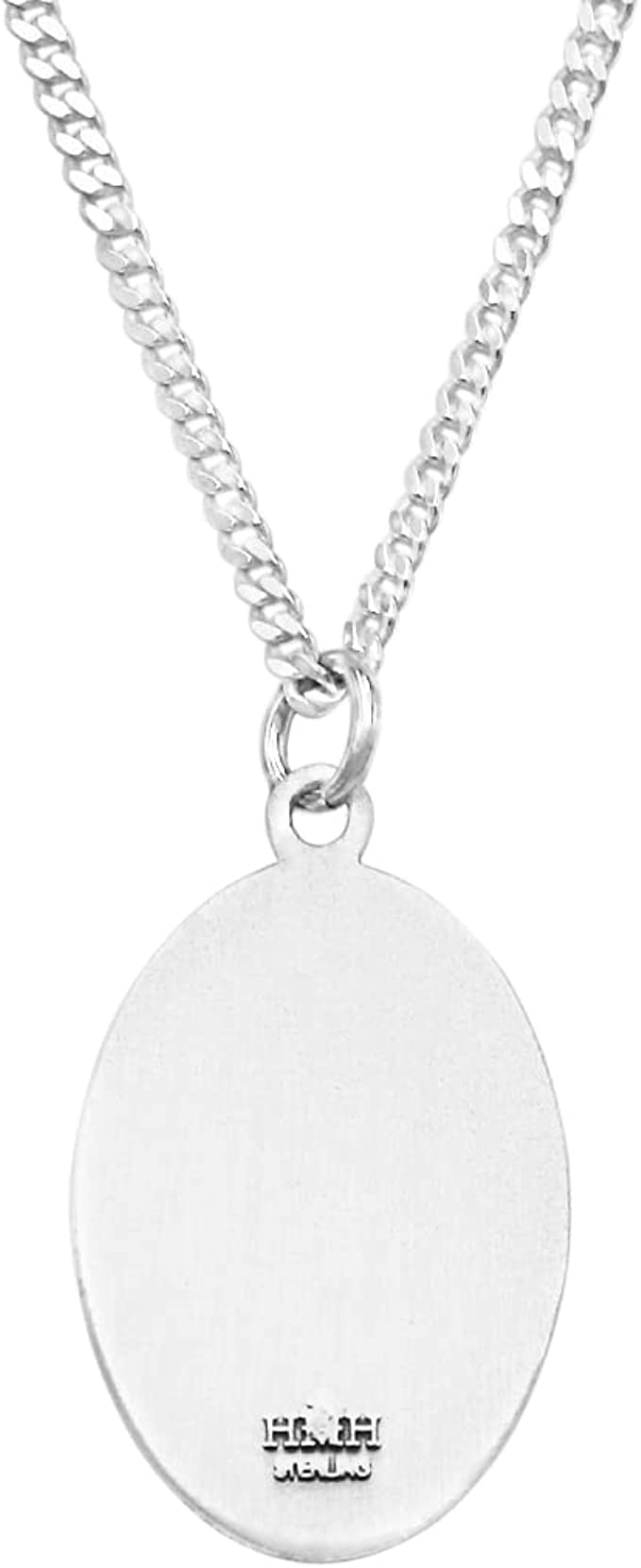 Sterling Silver Medal Pendant And Curb Chain Necklace, 24" (Saint Raphael)