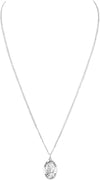 Sterling Silver Medal Pendant And Curb Chain Necklace, 24" (Saint Anthony)