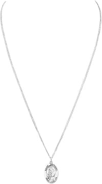 Sterling Silver Medal Pendant And Curb Chain Necklace, 24" (Saint Anthony)